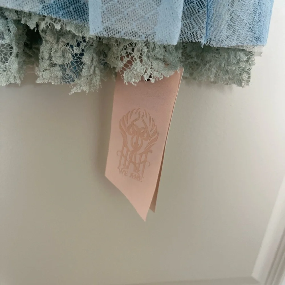 Free People We Are HAH Make It A Double Blue Lace Robe Size‎ M